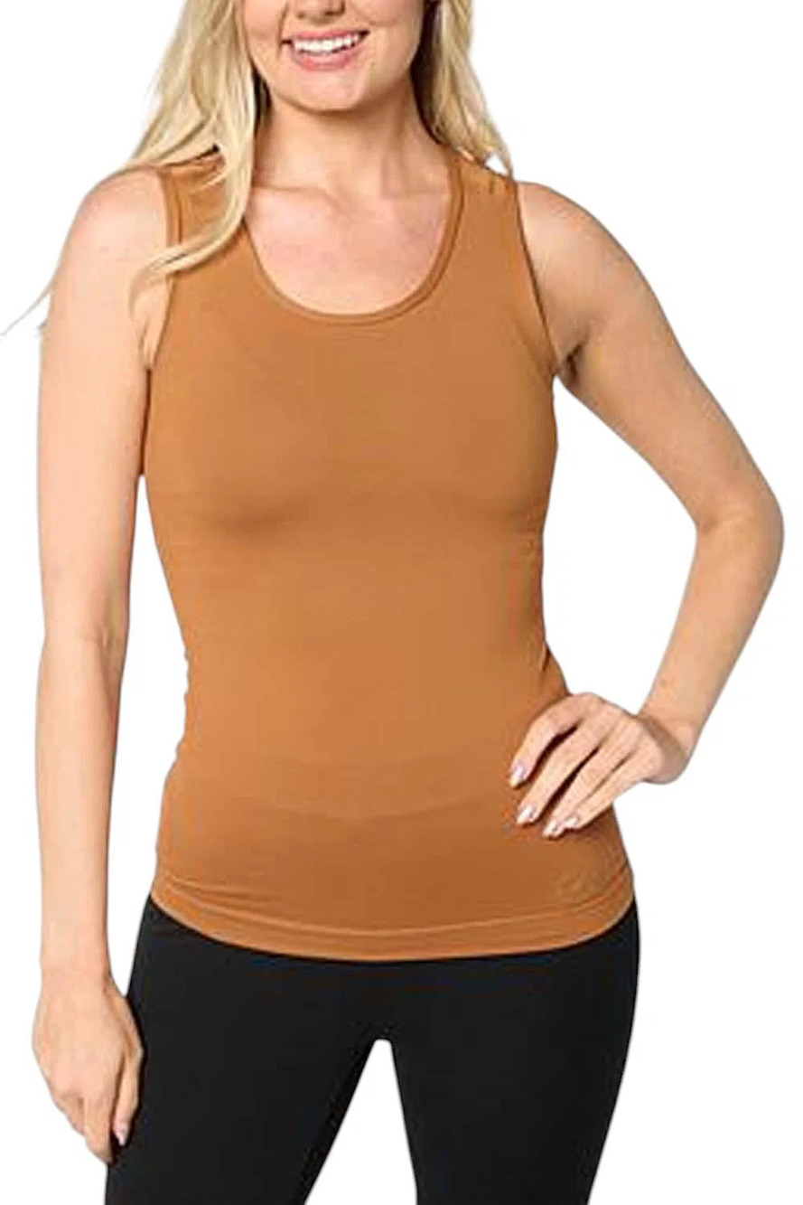 Copper Life Women's Shoulder Support Compression Tank Top Mahogany - Regular